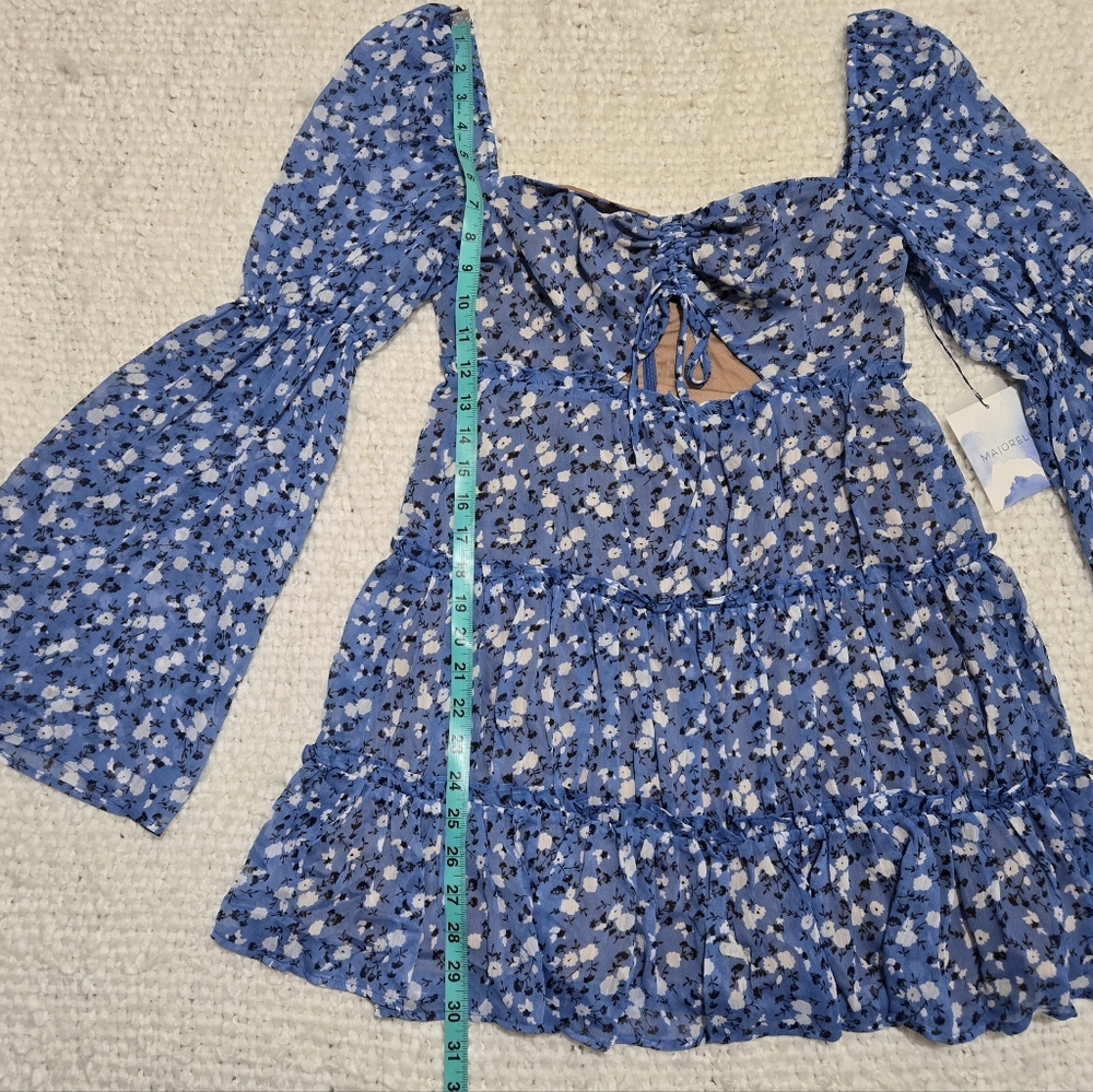 Revolve MAJORELLE Ailish Mini Dress Blue Ditsy Floral Size Small - Picture 14 of 16
